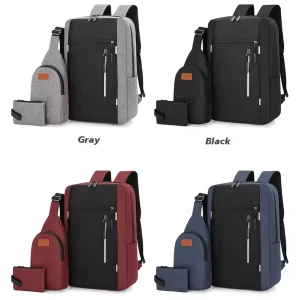 Multifunctional Men’s Shoulder Bag Three Sets of Large-capacity Business Backpack Computer Backpack