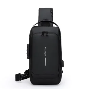Multifunctional Men’s USB Charging Shoulder Bag Trendy Cross Border Chest Bag for Business Travel Outdoor Leisure Fashionable