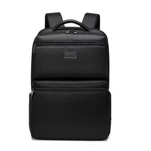 Multifunctional Oxford Polyester Men’s Korean Style Business Carbon Fiber Texture Waterproof Outdoor Travel Backpack Large