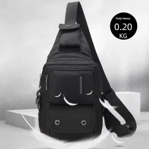 Multifunctional Waterproof Wear Resistant Polyester Zipper Closure Men’s Chest Bag for Sports Training