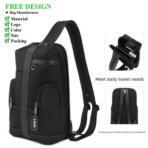 Multifunctional Waterproof and Wear resistant Men’s Crossbody Bag Portable and Convertible Into a Backpack