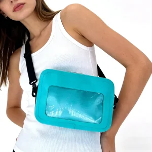 Multifunctional Women’s Messenger Bag with Zipper Transparent Bag with Handle Small Travel Storage Bag for Cosmetics