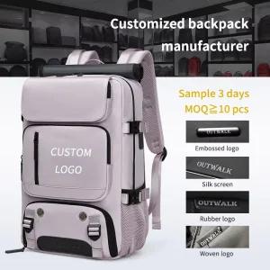 Multiple Colors Outdoor Hiking Backpack Water Resistant USB Charging Port Independent Shoe Pocket Large Capacity Backpack Bag