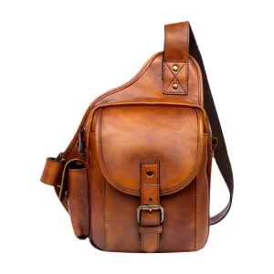 Multipurpose Men’s Business Small Chest Leather Bag Casual for Men