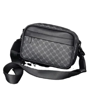 NEW YCH Men’s Fashion PVC Shoulder Square Bag Youth Messenger Bags Trending Japanese Casual Black Cross Body Satchel