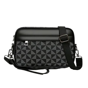 NICELIFE High Quality Waterproof PU Leather Men’s Square Casual Outdoor Leisure Cross Body Messenger Bag Japanese Korean