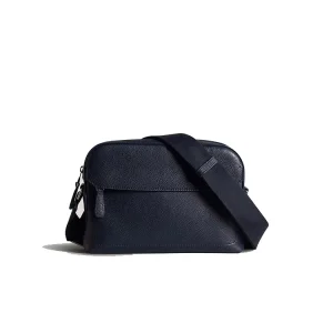 Navy Blue Genuine Leather Men Cross Body Sling Shoulder Messenger Bag for Men
