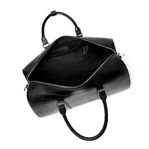 New Arrival Men’s Vintage Style Duffle Bag Pu Leather Durable Zipper Closure for Travel