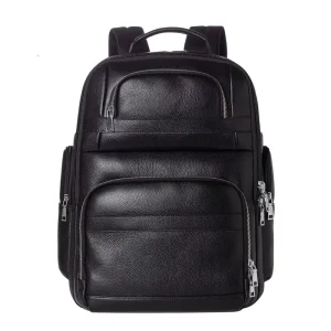 New Arrival Vintage Style Men’s Genuine Leather Travel Backpack Large Capacity Business Trip Organizer Bag Direct Factory Supply