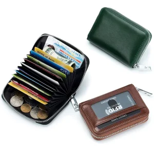 New Arrivals High Quality Men’s Vegetable Tanned Leather Wallet Credit Card Wallet With Transparent Window