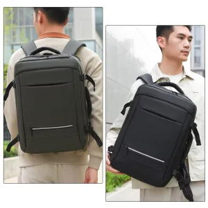 New Business PU Men’s Large Capacity Water Resistant Computer Multi-function Student’s Fashionable Backpack