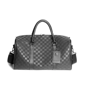 New Capacity Men’s Women’s Travel Bag Trendy Korean Embossed Short Distance Crossbody Handbag Fashion PU Shoulder Bag