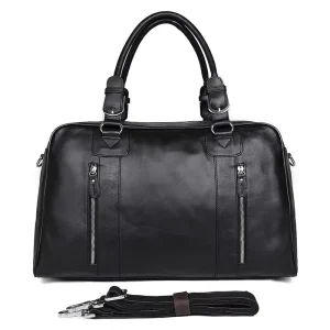 New Casual Outdoor Business Travel Bag Anti Theft Top grade Waxed Leather Polyester Vintage Men’s Handbag for Short Trips