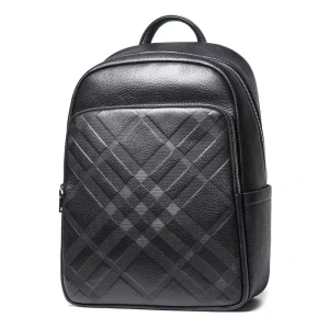 New Cowhide Men Backpack Lightweight Large Capacity Laptop Bag With Trolley Sleeve for Business Trip Travel