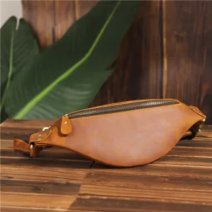 New Cross-Border Trendy Sports Crossbody Bag Genuine Leather Waist Bag with Soft Chest Bag