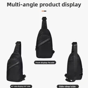 New Crossbody Men’s Multi Functional Waterproof Small Backpack Shoulder Bag Fashion Chest Bag Casual Joker Zipper