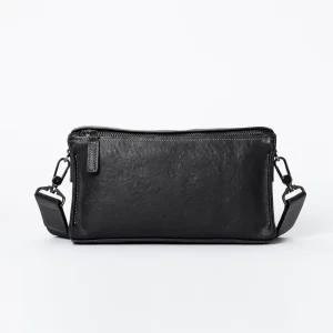New Custom Logo Luxury Fashion Men’s Handbags Designer Messenger Bags Genuine Leather Crossbody Shoulder Bag Zipper Closure