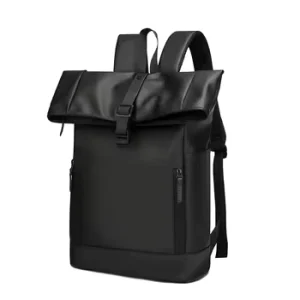 New Design Custom Waterproof PU Leather Backpack Business Casual Anti Theft Laptop Backpack for Men