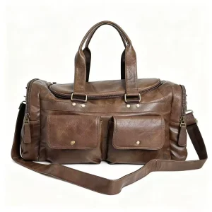 New Design Duffle Bags for Men PU Leather Designer Men’s Travel Bag Extra large Capacity Luxury Retro Weekend Bags for Men