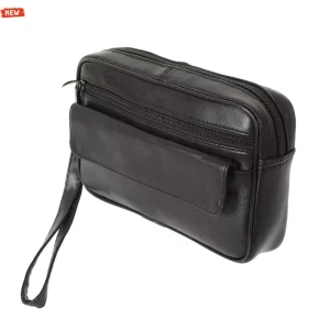 New Design Handbag Men’s Business Briefcase Handbag Leather Long Casual Zipper Wallet Handbag Men’s Messenger Bags