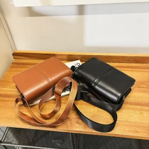 New Design Men’s Casual PU Leather Crossbody Sling Bag Fashionable Daily Shoulder Bag