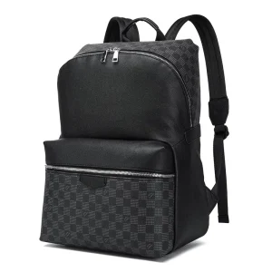 New Double Pocket Korean Custom Large Capacity Laptop All Over Printing PU Leather Rucksack Backpack for Men