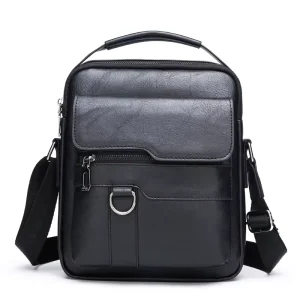 New Durable PU Crossbody Bag Men’s Business Document Shoulder Bag Large Capacity Messenger Bag