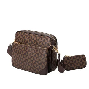 New Fashion 3 in 1 Messenger Handbags Men’s Vintage Shoulder Bags with Zipper Closure and Polyester Lining Made From PVC