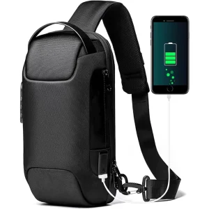 New Fashion Anti Theft Men Sling Bag Shoulder Crossbody Backpack for Man Waterproof Chest Bag with USB Charging