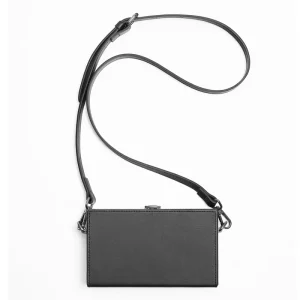 New Fashion Black PU Vegan Leather Men’s Rigid Box Crossbody Shoulder Sling Side Bag for Men