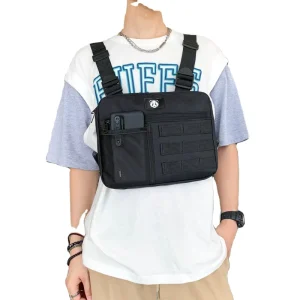 New Fashion Canvas Men Chest Bag Men’s Wallet Purse Casual Small Messenger Bag Travel Motorcycle Hip Hop Streetwear Chest Bag