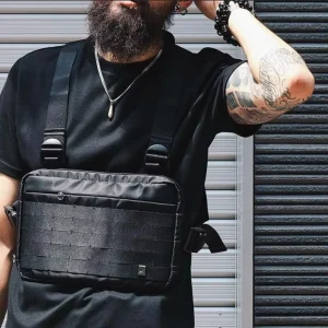 New Fashion Casual Black Men’s Adjustable Cross-body Waterproof Oxford Letter Pattern Chest Waist Bag Fanny Pack Messenger Bag