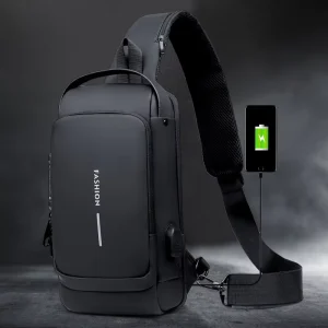 New Fashion Custom Anti-Theft Nylon Men’s Chest Bags With USB Cross Body Sling Bag for Men