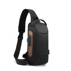 New Fashion Custom Waterproof Anti Theft Chest Bag Password Lock with USB Crossbody Sling Bags for Men