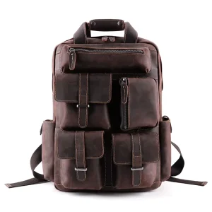 New Fashion Designer Retro Casual Computer Travel Backpack for Men Men’s Casual Leather Laptop Backpack
