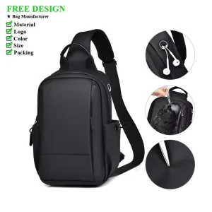 New Fashion Men’s Chest Bag Waterproof Casual Travel Crossbody Bag Shoulder Bag Lightweight Front Chest Bag