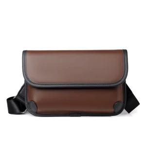 New Fashion Men’s Crossbody Bag PU Leather High quality Multifunctional Mobile Phone Waist Bag