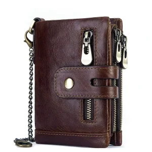 New Fashion RFID Wallets for Men with Coin Pocket Wallet ID Card Holder Purse Clutch with Zipper Men Wallet with Coin Bag Gift