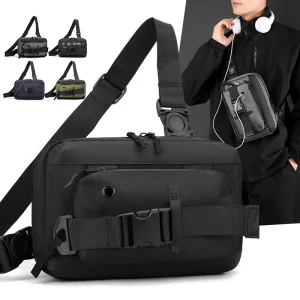 New Functional Crossbody Bag Multifunctional Men’s Chest Bag Sports Trendy Brand Single Shoulder Crossbody Bag