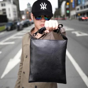 New Genuine Leather Men’s Crossbody Shoulder Bag European American Retro Style Spring Season Durable Medium Size Casual Trendy