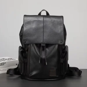 New Genuine Leather Men’s Waterproof Backpack Casual Top Layer Cowhide Large Capacity Versatile Fashionable Travel Bag