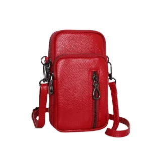 New Large Capacity Chest Bag Men’s First Layer Genuine Leather Backpack Casual Fashion Retro Outdoor Crossbody Zipper