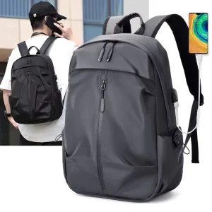 New Men’s Backpacks Trendy Student Backpack College Bags Fashionable Travel Backpacks with External USB Port