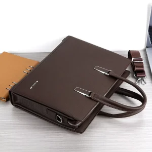 New Men’s Business Laptop Briefcase PU Durable Expanded Compartments Single Shoulder Luxury Trendy handbag