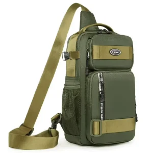 New Men’s Chest Bag Business & Sports Single Shoulder Crossbody Backpack Large Capacity Couple Zipper Durable Shoulder Bag