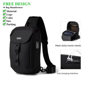 New Men’s Chest Bag Multifunctional Fashion Crossbody Bag Waterproof Oxford Cloth Shoulder Bag