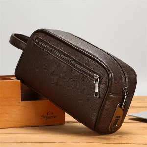 New Men’s Clutch Bag Fingerprint Lock Anti theft Business Handbag Pu Leather Large Capacity Fingerprint Lock Bag Man