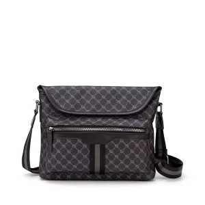 New Men’s Crossbody Backpack Single Shoulder Bag Plaid Korean Style Casual PU Fashion Bag for Men