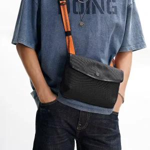 New Men’s Crossbody Bag 1680D Cordura Ballistic Nylon Anti Theft Buckle Colorblock Travel Bag Fit 11″ Paid