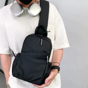 New Men’s Crossbody Bag Fashionable Multi Functional Leisure and Business Design Zipper Closure